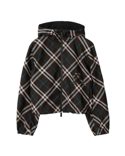 Burberry Black Check Reversible Cropped Jacket