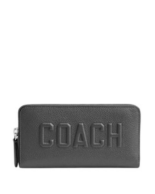 COACH Black Accordion Leather Wallet for men