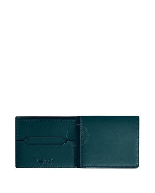 Montblanc Green Dark Pool Soft Trio 4Cc Thin Leather Wallet for men