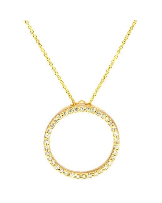 Roberto Coin Metallic 18K Open Diamond Circle Pendant Necklace