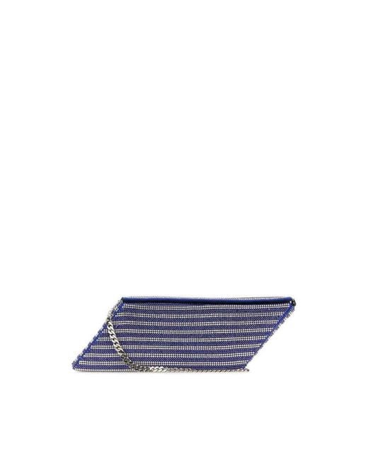 Kara Blue Two-Tone Rhinestones Clutch Cobaltstripe