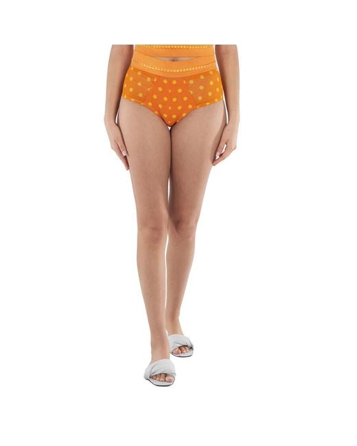 Burberry Orange Ladies Dandelion Polka Dot Print Mohair Wool Brief