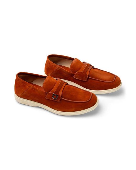Ferragamo Brown Gancini Ornament Deconstructed Loafers for men