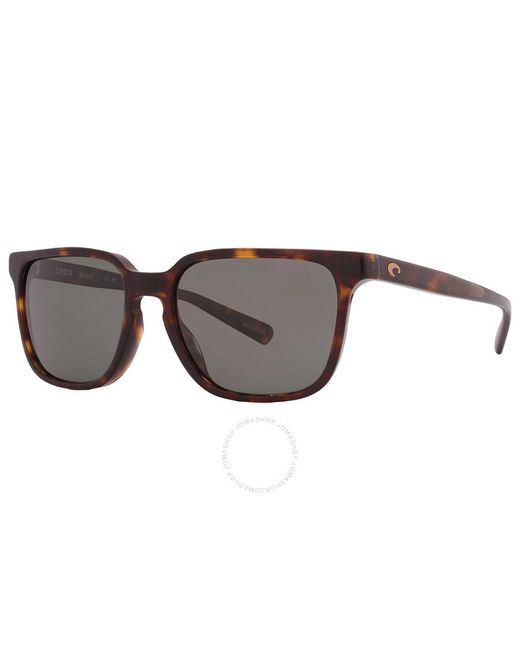 Costa Del Mar Gray Kailano Grey Polarized Glass Square Sunglasses 6s2013 201303 53 for men