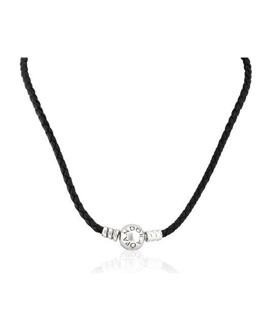 Pandora Black Double Leather Bracelet for men
