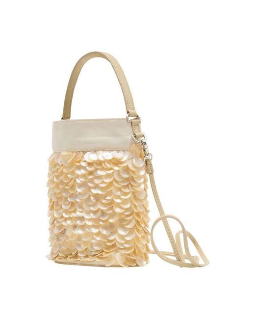 Staud Metallic Lila Mini Bag Ivory