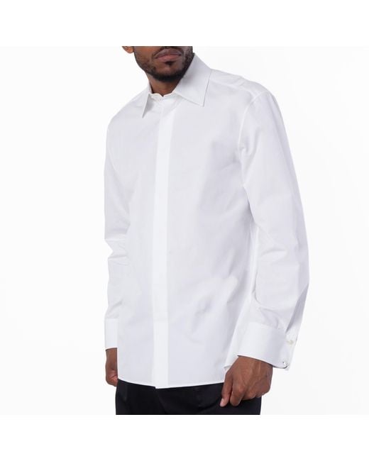 Saint Laurent White Col Monsieur Button Down Shirt, Brand Size 40 (Neck for men