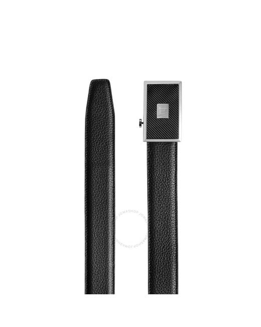 Dunhill Black Belgrave Leather Belt With Legacy Automatic Buckle for men