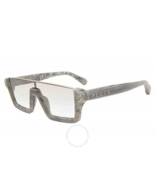 Philipp Plein Gray Silver Gradient Browline Sunglasses Spp006m 890x 98