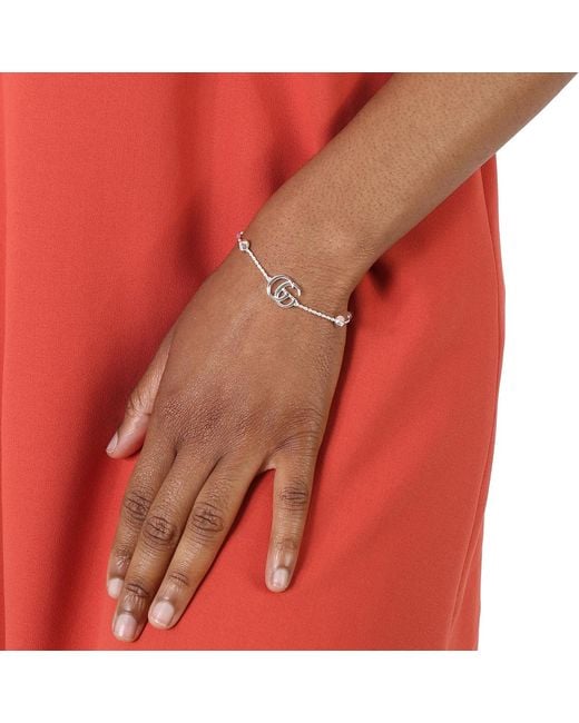 Gucci Metallic Double G Bracelet With Flower