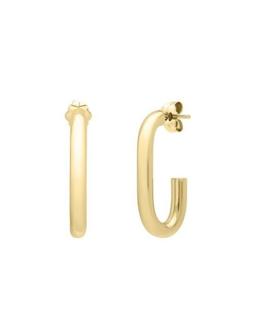 Tresorra Metallic 14K Paperclip Hoop Earrings