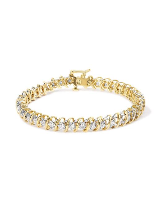 Haus of Brilliance Metallic 18K 4.0 Cttw Round-Cut Diamond S-Link 7" Inch Tennis Bracelet (I-J, Si1-Si2)