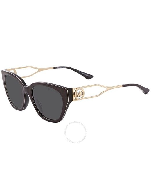 Michael Kors Gray Lake Como Dark Grey Solid Cat Eye Sunglasses Mk2154 370687 54