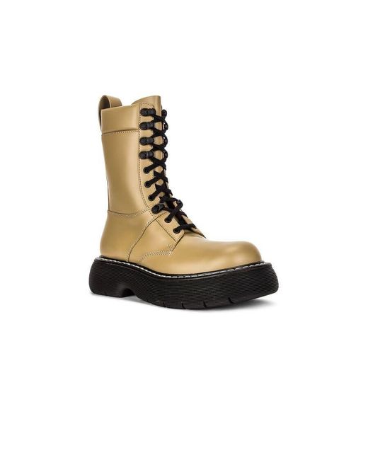 Bottega Veneta Natural Bounce Lace-Up Combat Boots