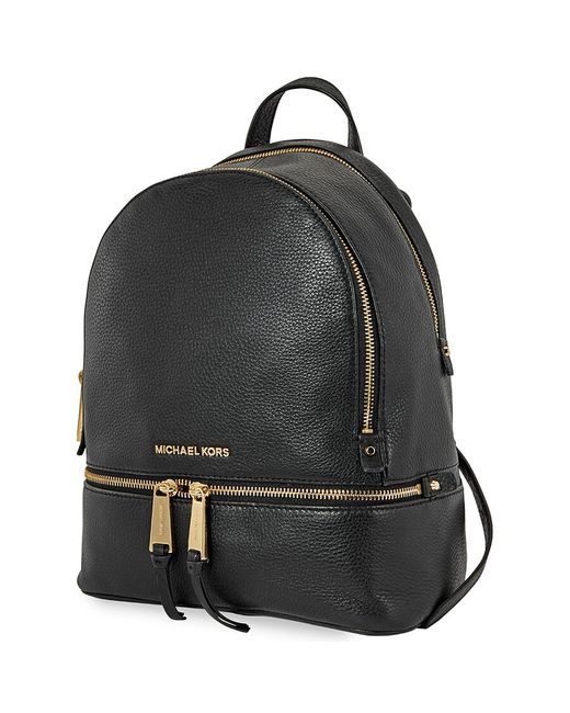 Michael Kors Rhea Medium Leather Backpack in Black | Lyst UK