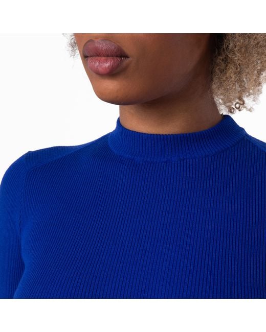 Burberry Blue Ekd Wool Blend Sweater