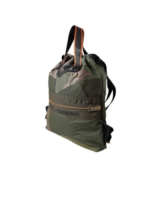 Dolce & Gabbana Black Military Patchwork Rucksack Backpack Bag Canvas for men