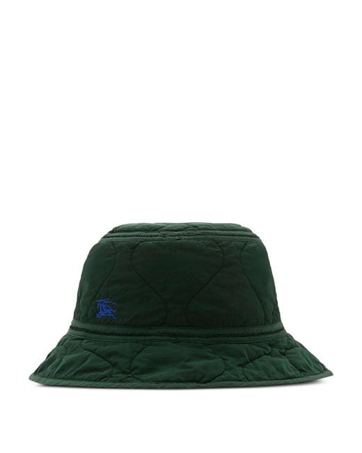 Burberry Green Crinkled Quilted Bucket Hat for men