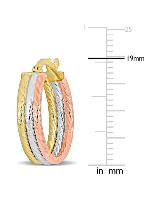 Amour Metallic 19Mm Triple Row Twisted Hoop Earrings