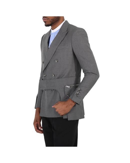 Burberry Gray English Fit Wool Tailored Jacket for men