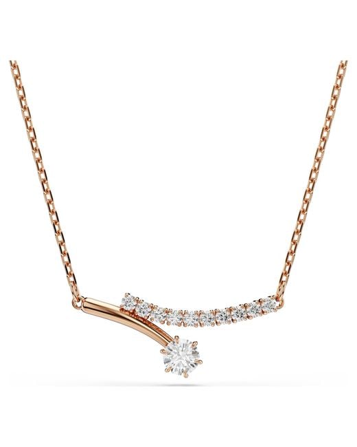 Swarovski Metallic Matrix Necklace, Round Cut, 18K Rose Finish