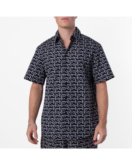 Burberry Black Monogram B Print Cotton Shirt for men