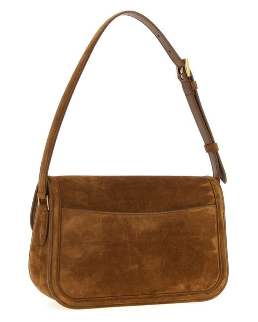 Saint Laurent Brown 'Solferino' Medium Shoulder Bag