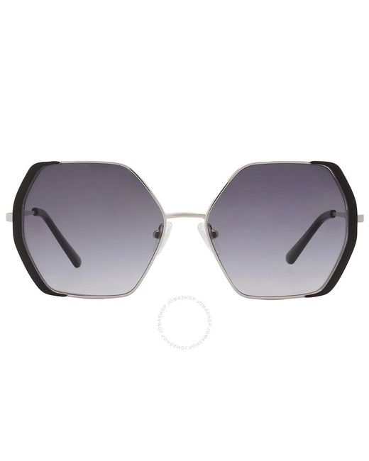 Guess Factory Blue Smoke Gradient Geometric Sunglasses Gf0387 10b 57