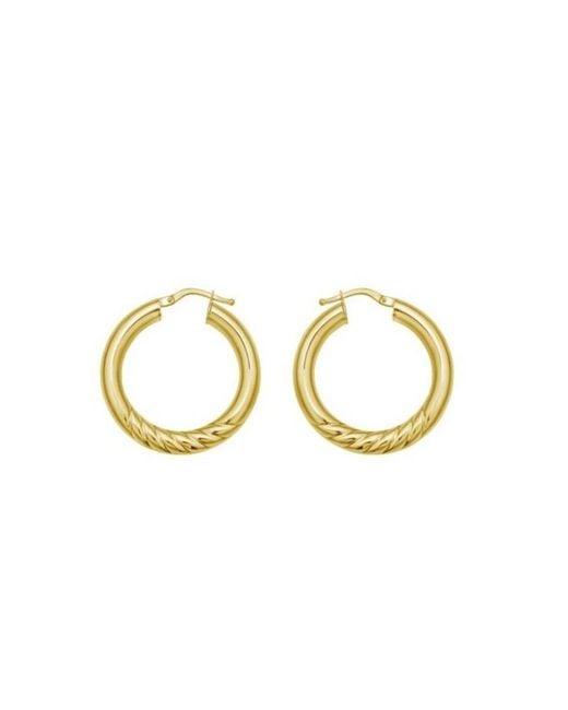 Tresorra Metallic 14K Twisted Large Hoop Earrings