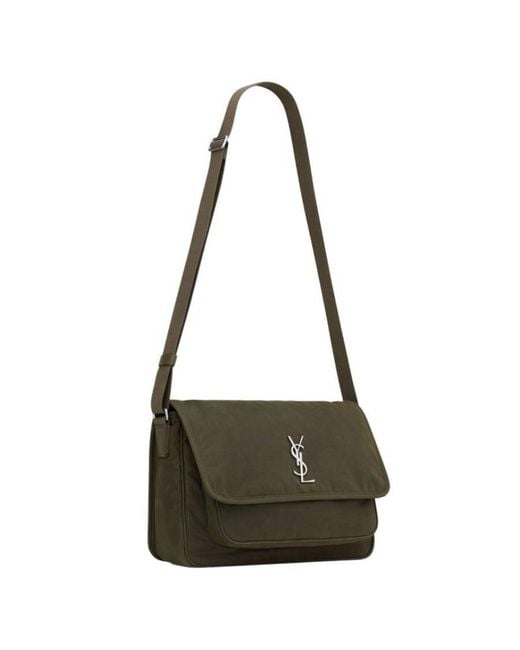 Saint Laurent Black Niki Canvas Messenger Bag for men