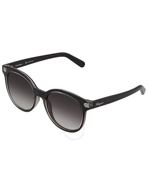 Ferragamo Black Gradient Round Sunglasses Sf833s00153