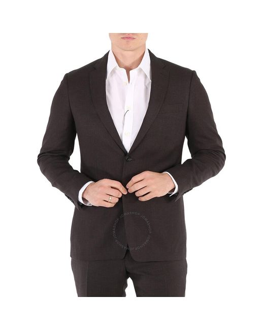 Burberry Black Dark Slim Fit Puppytooth Check Wool Suit for men