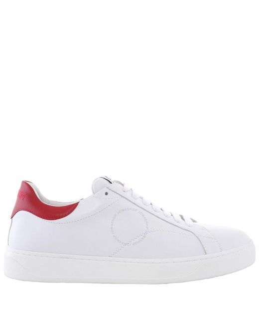 Lanvin White Dbb0 Low-Top Leather Sneakers, Brand Size 39 Us for men