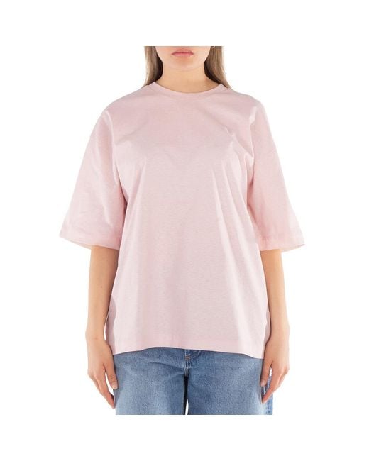 Burberry Pink Ekd-Print Cotton T-Shirt