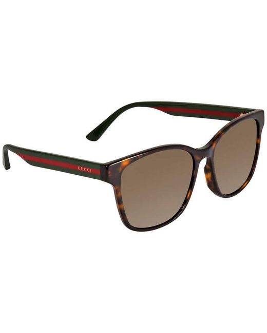 Gucci Green 0417sk Rectangle Unisex Sunglasses