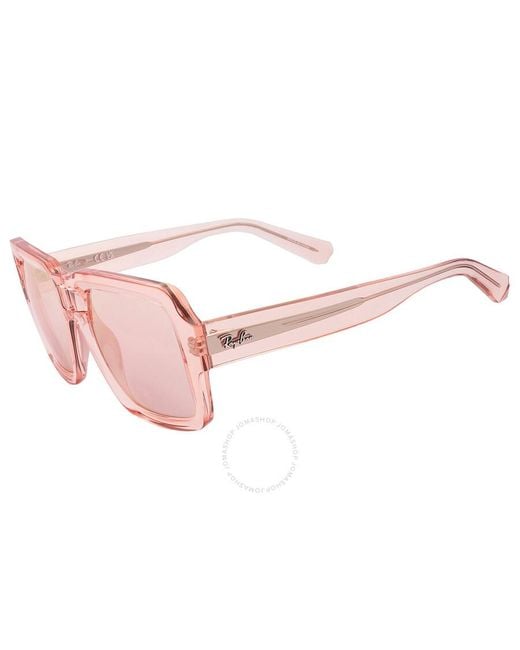 Ray-Ban Magellan Bio Based Pink Mirror Square Sunglasses Rb4408 67286x 54