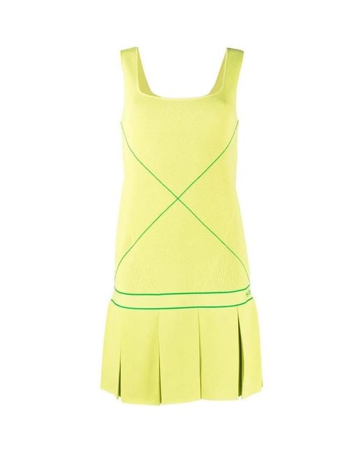 Bottega Veneta Yellow Sleeveless Drop-Waist Tennis Dress