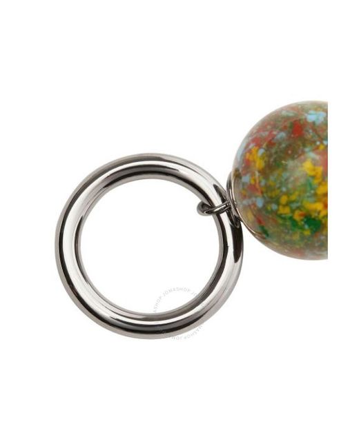 Burberry Metallic Marbled Resin Palladium-plated Dangle Ring