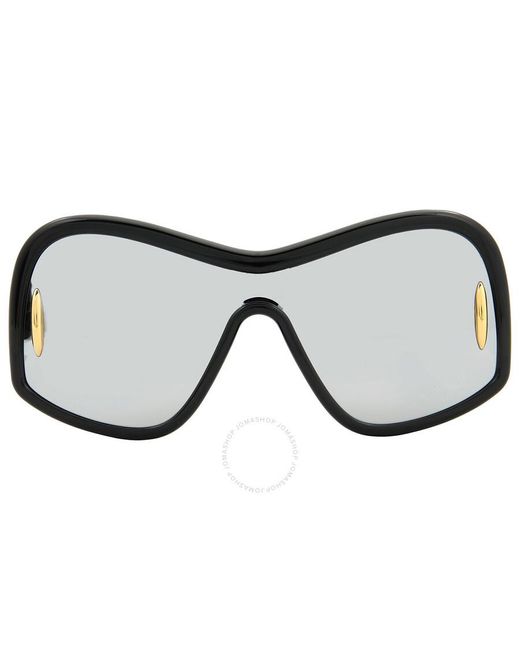 Loewe Black Silver Mirror Mask Sunglasses Lw40131 01c 144