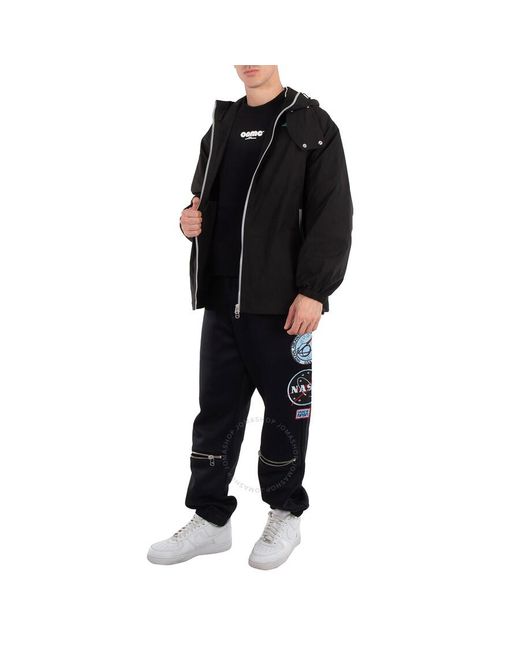 OAMC Black Logo-Patch Hooded Jacket for men