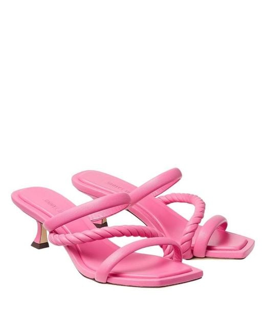 Jimmy Choo Pink Diosa 50 Leather Sandals, Brand Size 35 Us