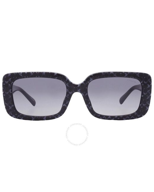COACH Blue Gradient Rectangular Sunglasses Hc8380u 57654l 54