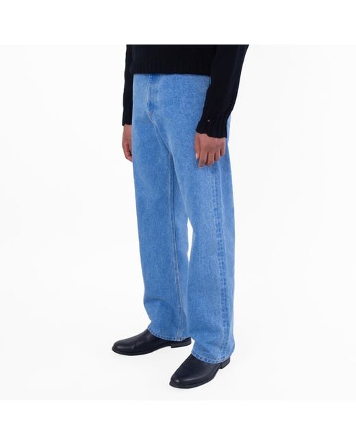 Marni Blue Organic Denim Wide-Leg Jeans for men