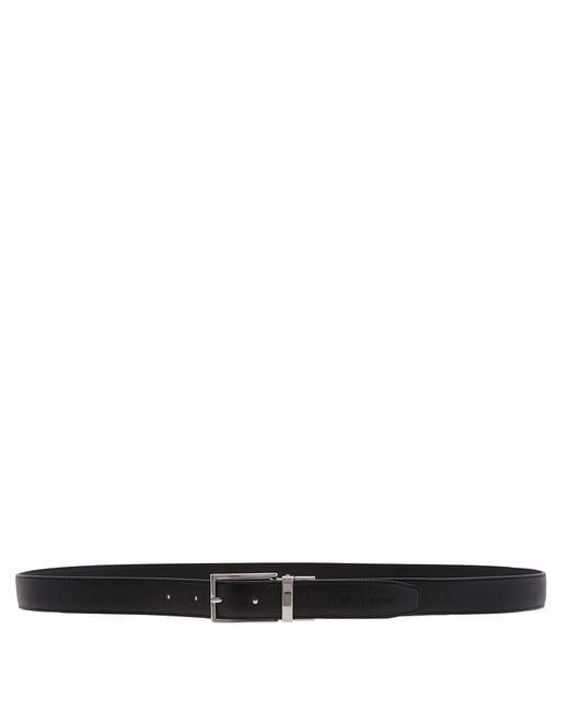 Emporio Armani Black Reversible Leather Belt for men