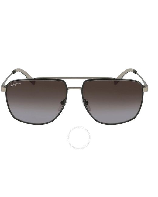 Ferragamo Brown Grey Gradient Navigator Sunglasses Sf239s 758 60 for men