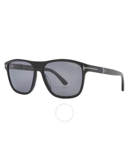 Tom Ford Gray Frances Polarized Smoke Square Sunglasses Ft1081-n 01d 58 for men