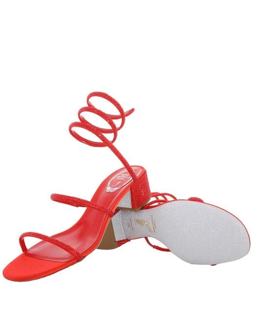 Rene Caovilla Red Rene Caovilla Cleo Crystal-Embellished Sandals