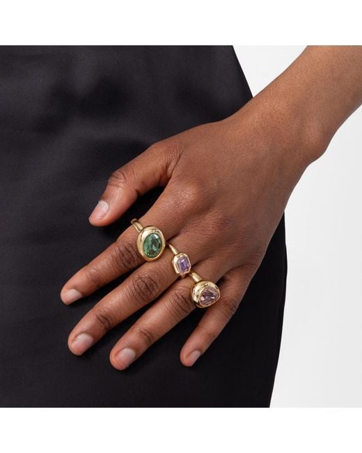 Swarovski Metallic Gema-Tone Plated Set Of 3 Rings