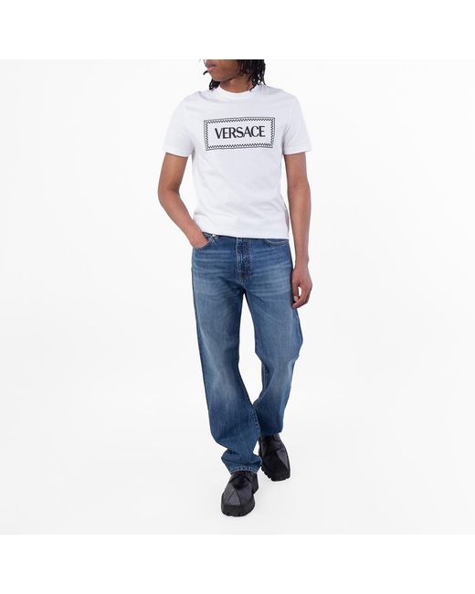 Versace Blue Straight Jeans for men