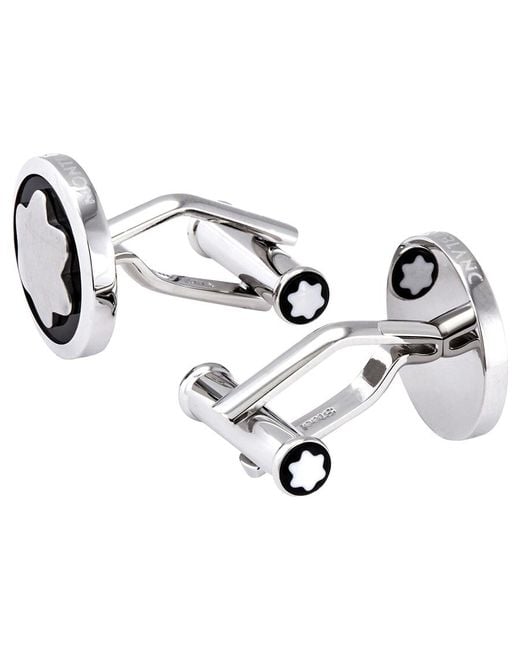 Montblanc Metallic Round Star Cufflinks for men